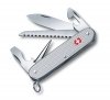 Scyzoryk Szwajcarski Victorinox Pioneer Farmer - Do outdooru, otwieracz do puszek i butelek, śrubokręt, piła do drewna - 93 mm - Srebrny